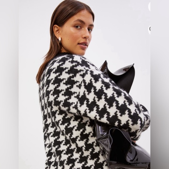 NEW WITH TAGS BEAUTIFUL JACQUARD KNIT HOUNDSTOOTH DRESS HARD TO FIND - Picture 4 of 9